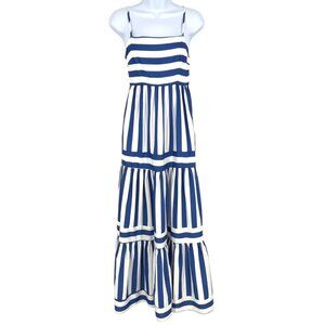 Urban Daizy Square Neck Striped Maxi Dress Smocked Sleeveless Size Small NWT